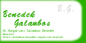 benedek galambos business card